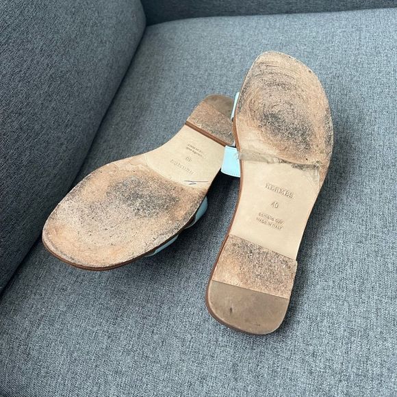Hermes Oran Rare Baby Blue Sandals size 40 - Picture 11 of 16